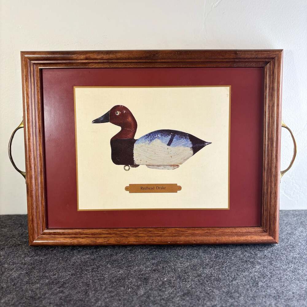Vintage Pimpernel Redhead Drake Duck Decoy Serving Tray